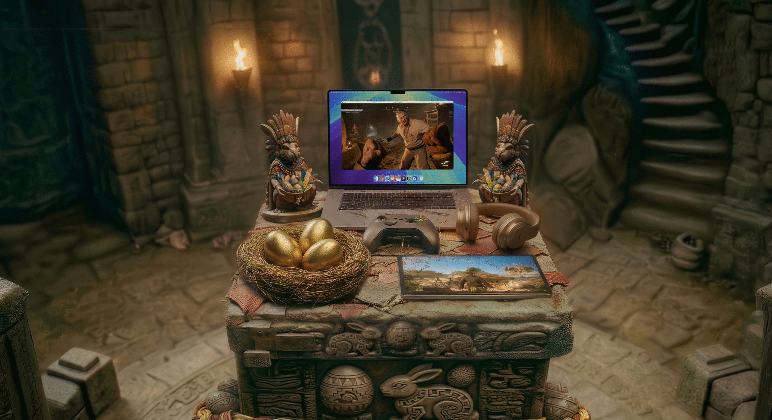 Easter Golden Egg Background Mobile