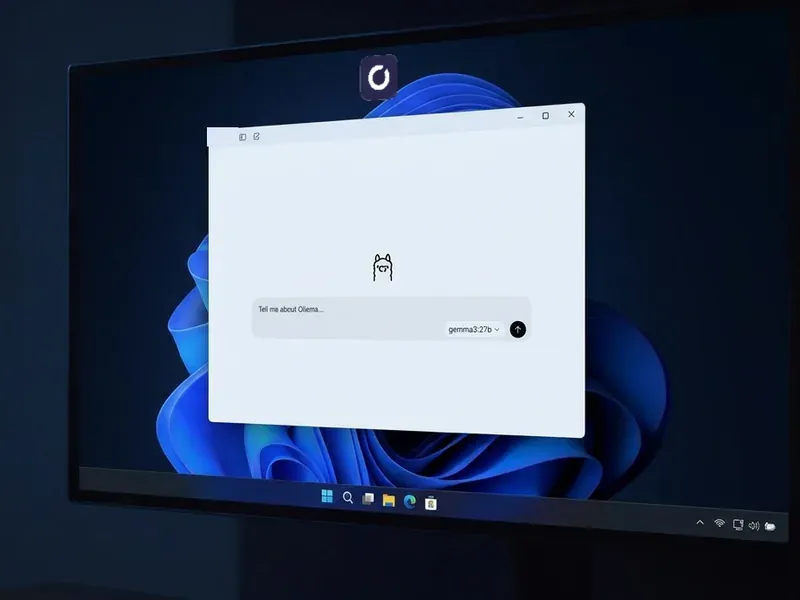 A local model app open on a desktop monitor